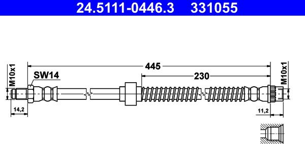 ATE 24.5111-0446.3 - Тормозной шланг unicars.by