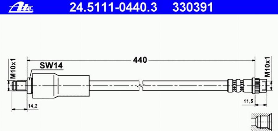 ATE 24 5111 0440 3 - Тормозной шланг unicars.by