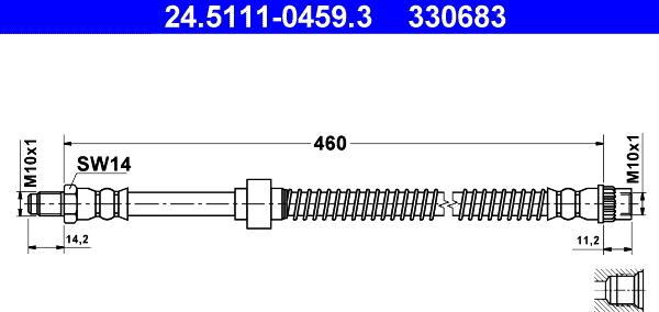 ATE 24.5111-0459.3 - Тормозной шланг unicars.by