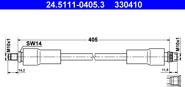 ATE 24.5111-0405.3 - Тормозной шланг unicars.by