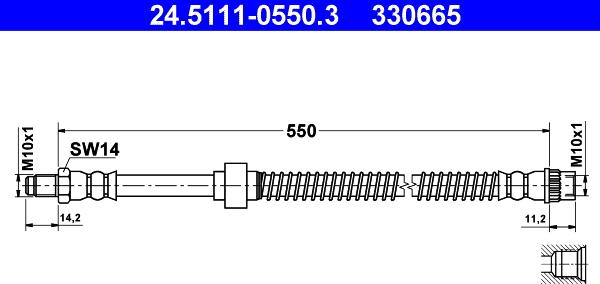 ATE 24.5111-0550.3 - Тормозной шланг unicars.by