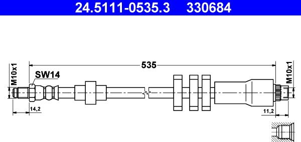 ATE 24.5111-0535.3 - Тормозной шланг unicars.by