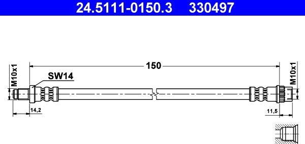 ATE 24.5111-0150.3 - Тормозной шланг unicars.by