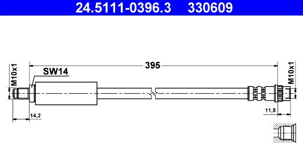 ATE 24.5111-0396.3 - Тормозной шланг unicars.by