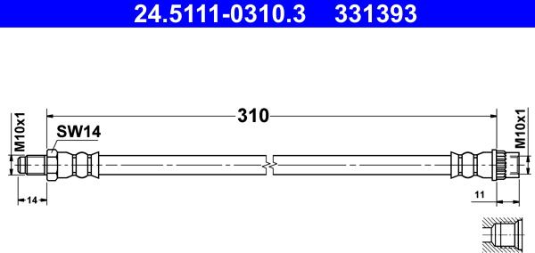 ATE 24.5111-0310.3 - Тормозной шланг unicars.by