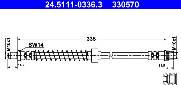 ATE 24.5111-0336.3 - Тормозной шланг unicars.by