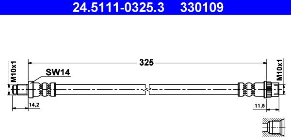 ATE 24.5111-0325.3 - Тормозной шланг unicars.by