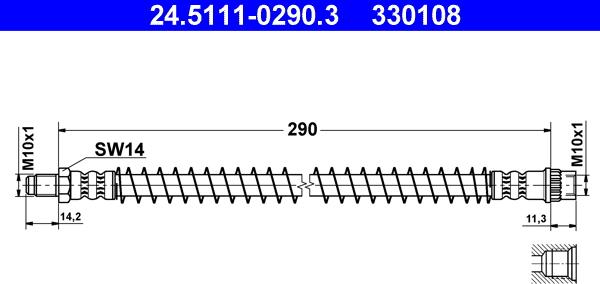 ATE 24.5111-0290.3 - Тормозной шланг unicars.by