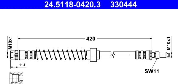 ATE 24.5118-0420.3 - Тормозной шланг unicars.by