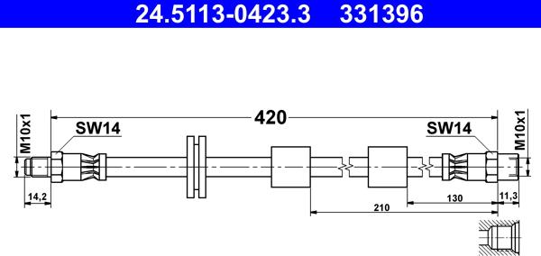 ATE 24.5113-0423.3 - Тормозной шланг unicars.by