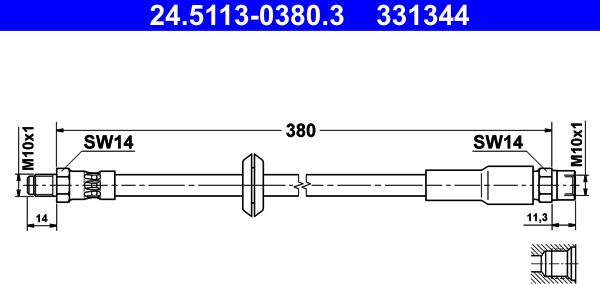 ATE 24.5113-0380.3 - Тормозной шланг unicars.by