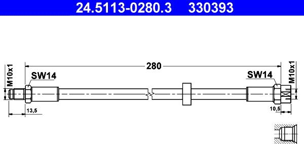 ATE 24.5113-0280.3 - Тормозной шланг unicars.by