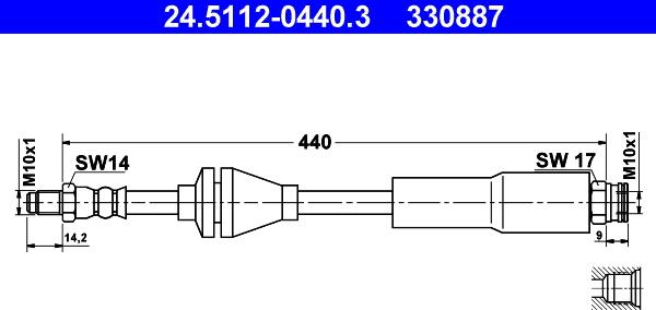 ATE 24.5112-0440.3 - Тормозной шланг unicars.by