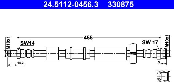 ATE 24.5112-0456.3 - Тормозной шланг unicars.by