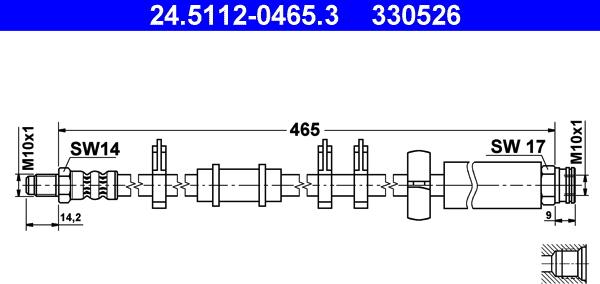 ATE 24.5112-0465.3 - Тормозной шланг unicars.by