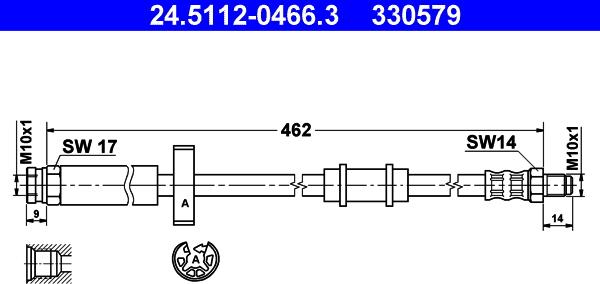 ATE 24.5112-0466.3 - Тормозной шланг unicars.by