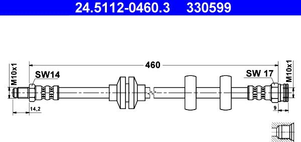 ATE 24.5112-0460.3 - Тормозной шланг unicars.by