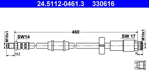 ATE 24.5112-0461.3 - Тормозной шланг unicars.by