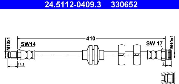 ATE 24.5112-0409.3 - Тормозной шланг unicars.by