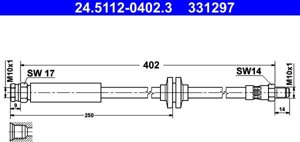 ATE 24.5112-0402.3 - Тормозной шланг unicars.by