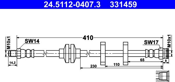 ATE 24.5112-0407.3 - Тормозной шланг unicars.by