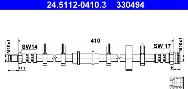 ATE 24.5112-0410.3 - Тормозной шланг unicars.by