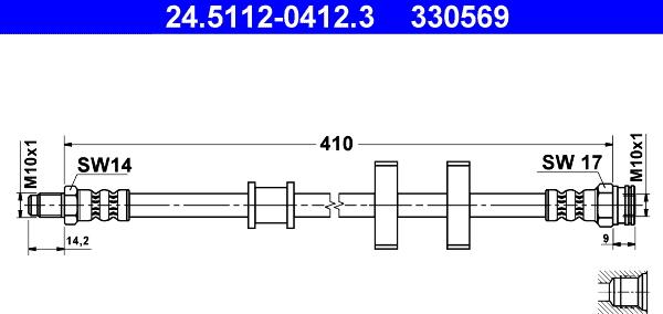 ATE 24.5112-0412.3 - Тормозной шланг unicars.by