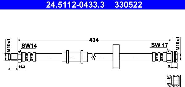 ATE 24.5112-0433.3 - Тормозной шланг unicars.by