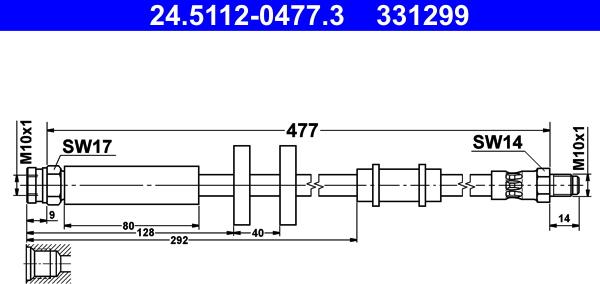 ATE 24.5112-0477.3 - Тормозной шланг unicars.by