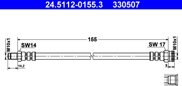 ATE 24.5112-0155.3 - Тормозной шланг unicars.by