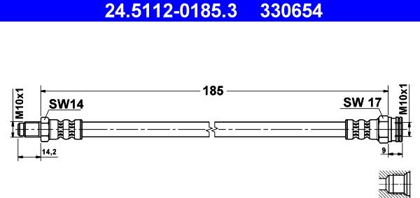 ATE 24.5112-0185.3 - Тормозной шланг unicars.by