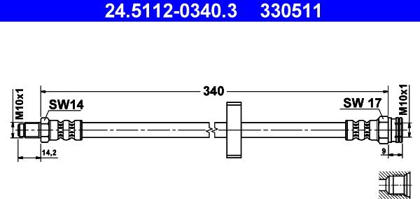 ATE 24.5112-0340.3 - Тормозной шланг unicars.by