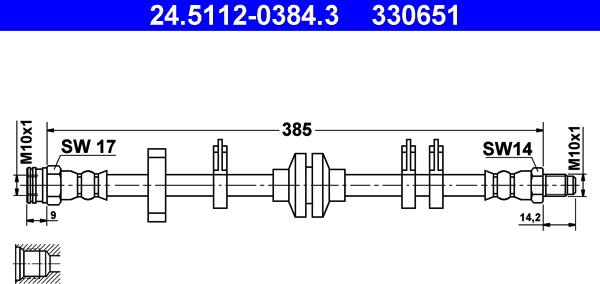 ATE 24.5112-0384.3 - Тормозной шланг unicars.by