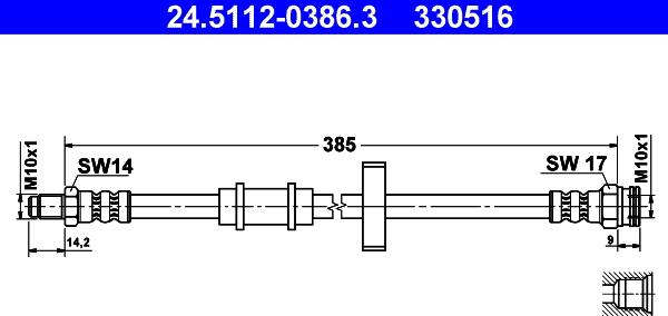 ATE 24.5112-0386.3 - Тормозной шланг unicars.by