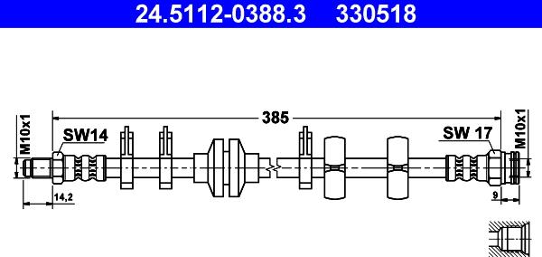 ATE 24.5112-0388.3 - Тормозной шланг unicars.by