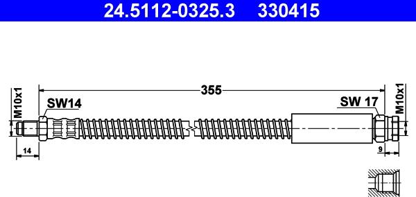 ATE 24.5112-0325.3 - Тормозной шланг unicars.by