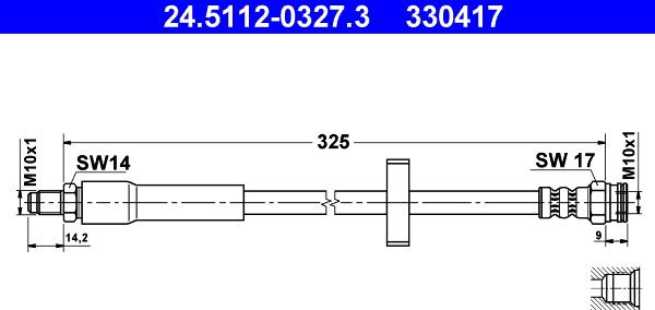 ATE 24.5112-0327.3 - Тормозной шланг unicars.by