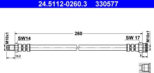 ATE 24.5112-0260.3 - Тормозной шланг unicars.by