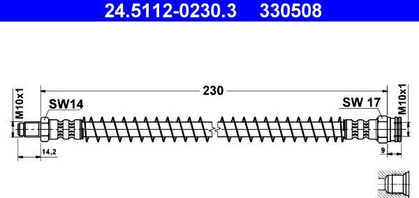 ATE 24.5112-0230.3 - Тормозной шланг unicars.by