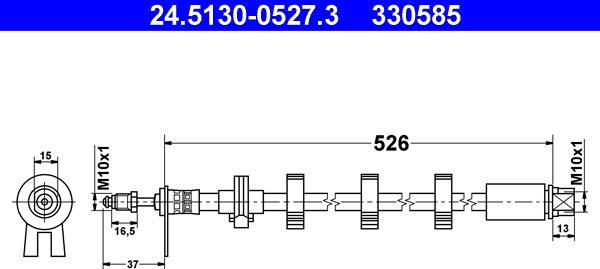 ATE 24.5130-0527.3 - Тормозной шланг unicars.by