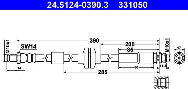 ATE 24.5124-0390.3 - Тормозной шланг unicars.by