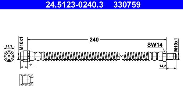 ATE 24.5123-0240.3 - Тормозной шланг unicars.by