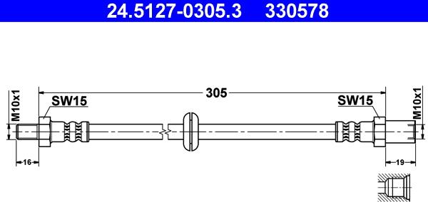 ATE 24.5127-0305.3 - Тормозной шланг unicars.by