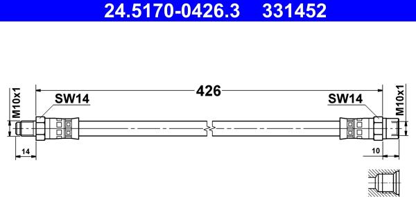 ATE 24.5170-0426.3 - Тормозной шланг unicars.by