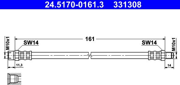 ATE 24.5170-0161.3 - Тормозной шланг unicars.by