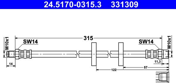 ATE 24.5170-0315.3 - Тормозной шланг unicars.by