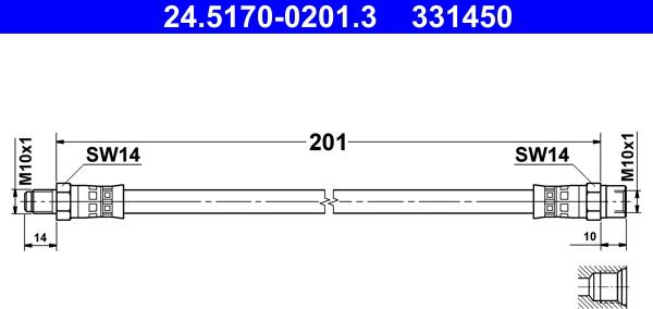 ATE 24.5170-0201.3 - Тормозной шланг unicars.by