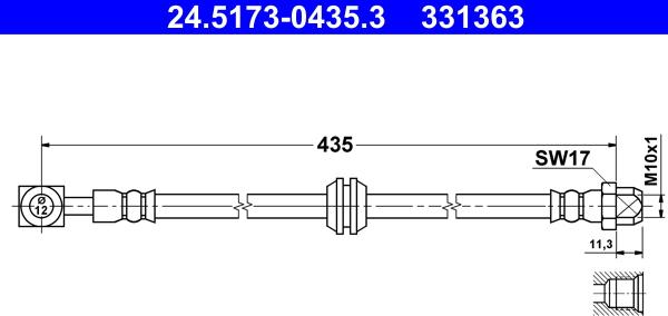 ATE 24.5173-0435.3 - Тормозной шланг unicars.by