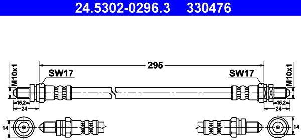 ATE 24.5302-0296.3 - Тормозной шланг unicars.by