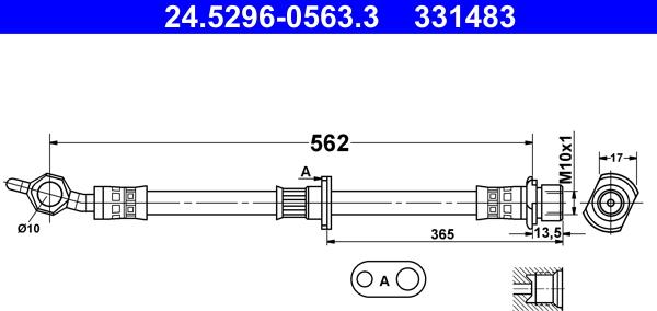 ATE 24.5296-0563.3 - Тормозной шланг unicars.by